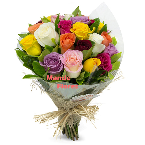 Colorido com 24 rosas