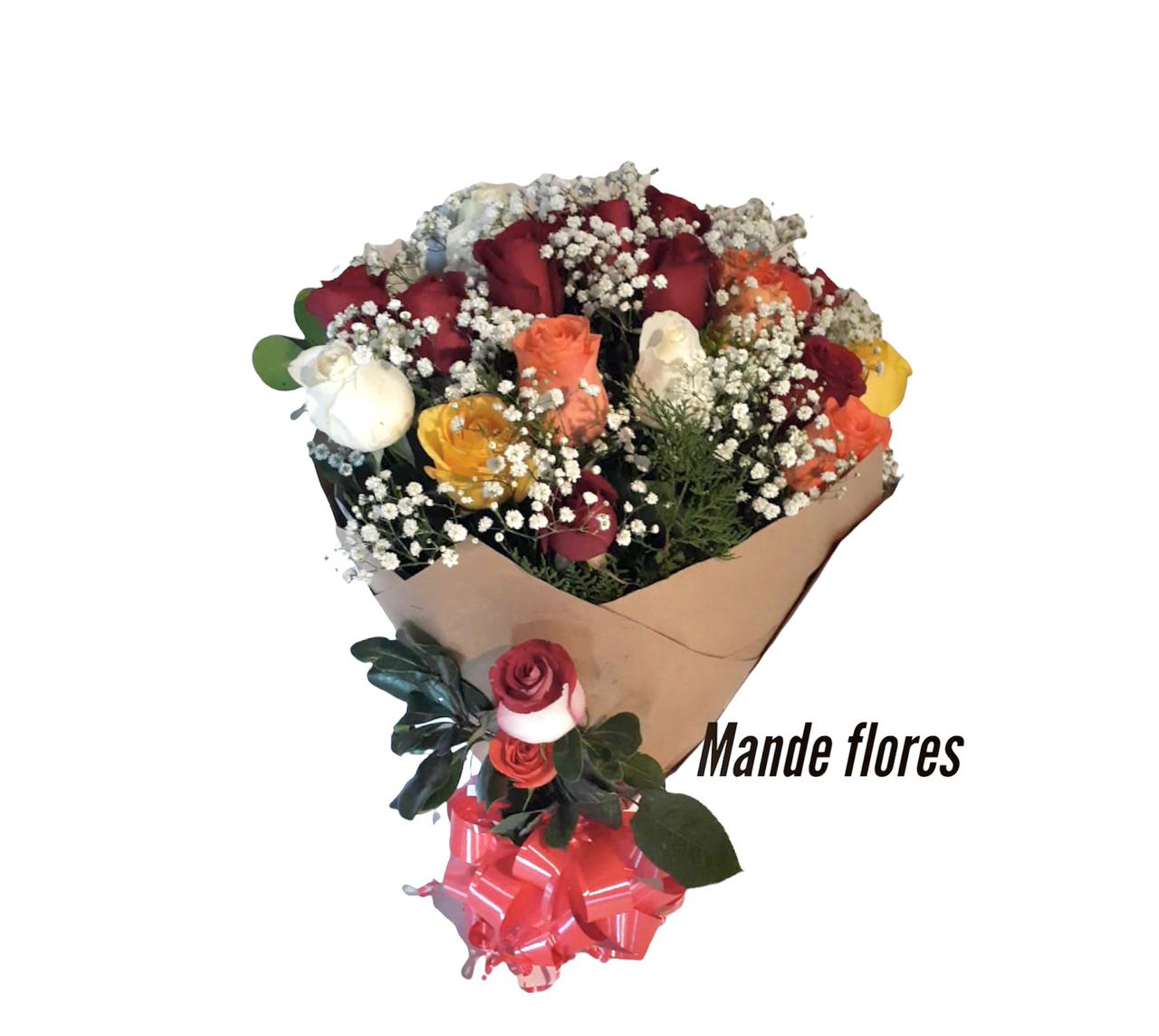 Buquê com 18 rosas